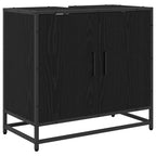 vidaXL Waschbeckenschrank mit Tür Schwarz Eichen-Optik 65 x 33 x 60 cm