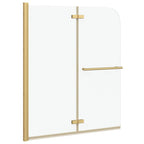 vidaXL Duschabtrennung Transparent und Gold 120 x 140 cm