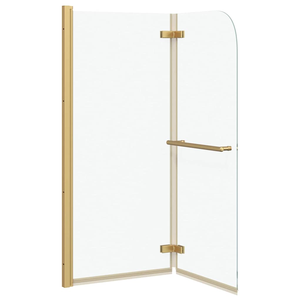 vidaXL Duschabtrennung Transparent und Gold 120 x 140 cm