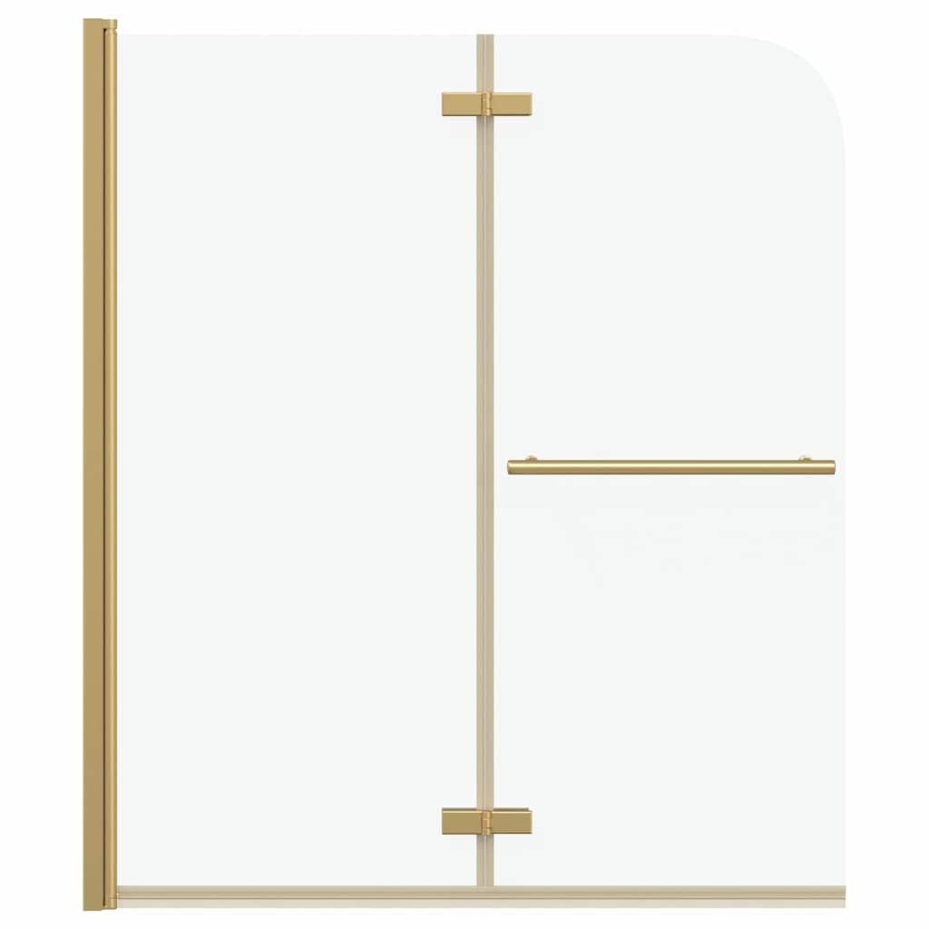 vidaXL Duschabtrennung Transparent und Gold 120 x 140 cm