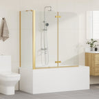vidaXL Bad-Duschschirm Gold 120 x 68 x 130 cm