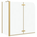 vidaXL Bad-Duschschirm Gold 120 x 68 x 130 cm