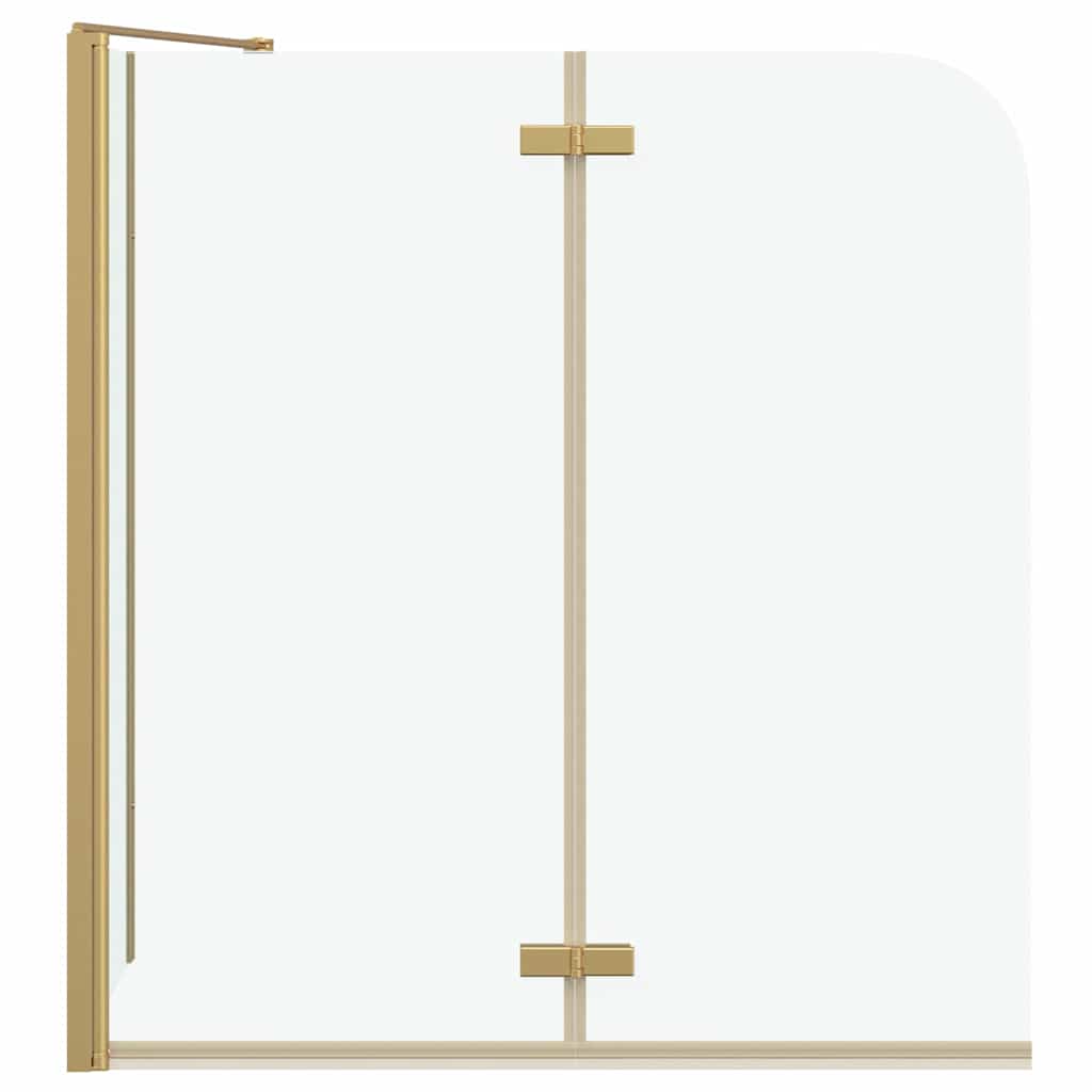 vidaXL Bad-Duschschirm Gold 120 x 68 x 130 cm