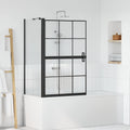 vidaXL Bad-Duschschirm Schwarz und Transparent 80 x 68 x 128 cm