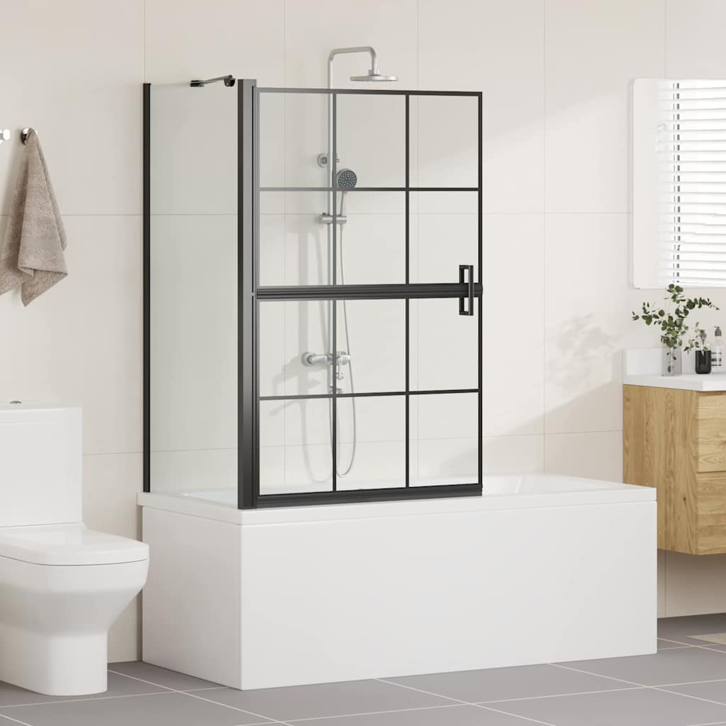 vidaXL Bad-Duschschirm Schwarz und Transparent 80 x 68 x 128 cm