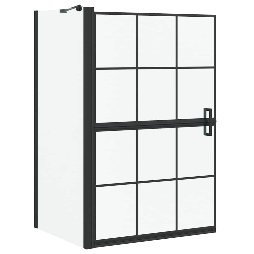 vidaXL Bad-Duschschirm Schwarz und Transparent 80 x 68 x 128 cm