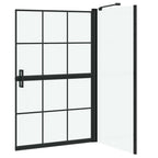 vidaXL Bad-Duschschirm Schwarz und Transparent 80 x 68 x 128 cm