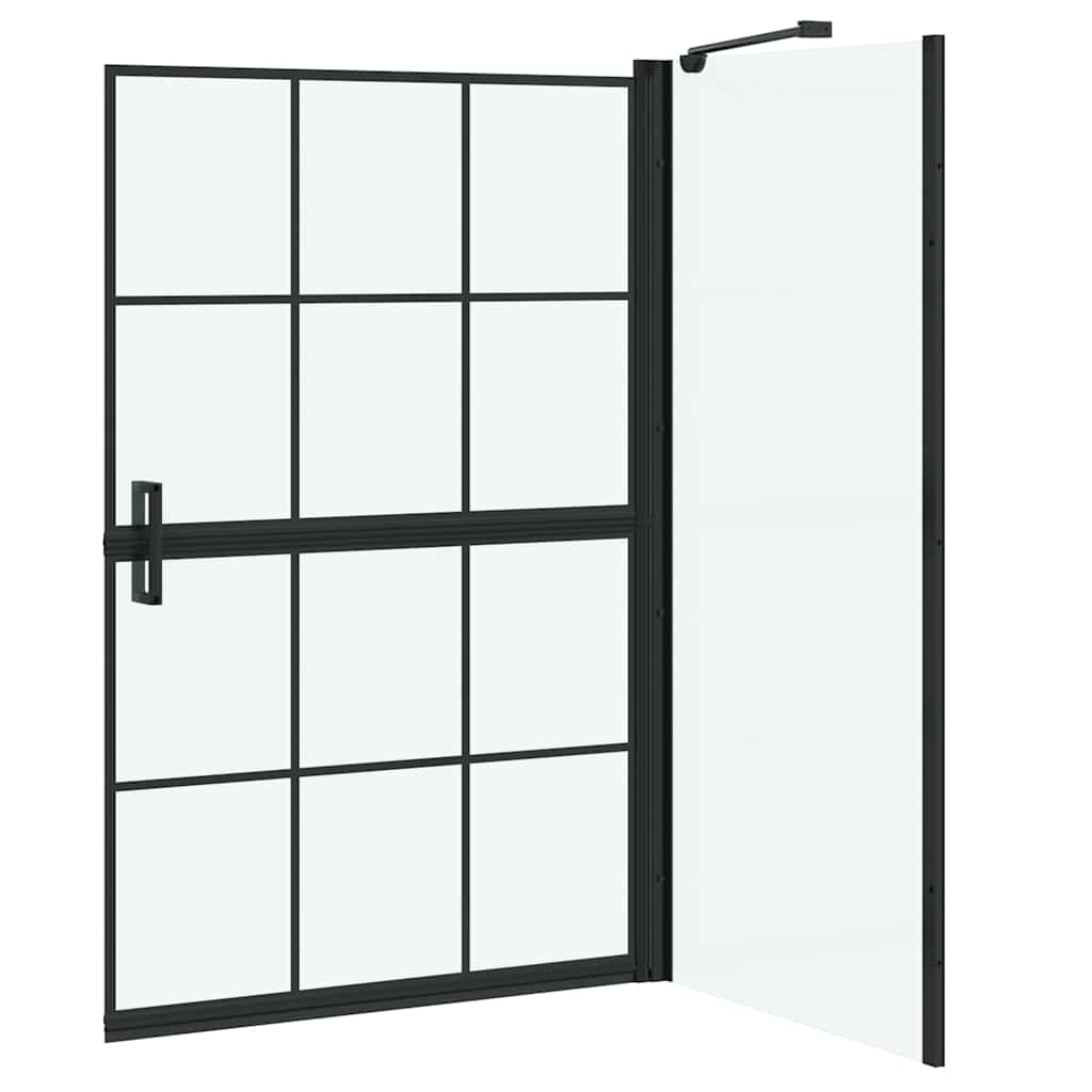 vidaXL Bad-Duschschirm Schwarz und Transparent 80 x 68 x 128 cm