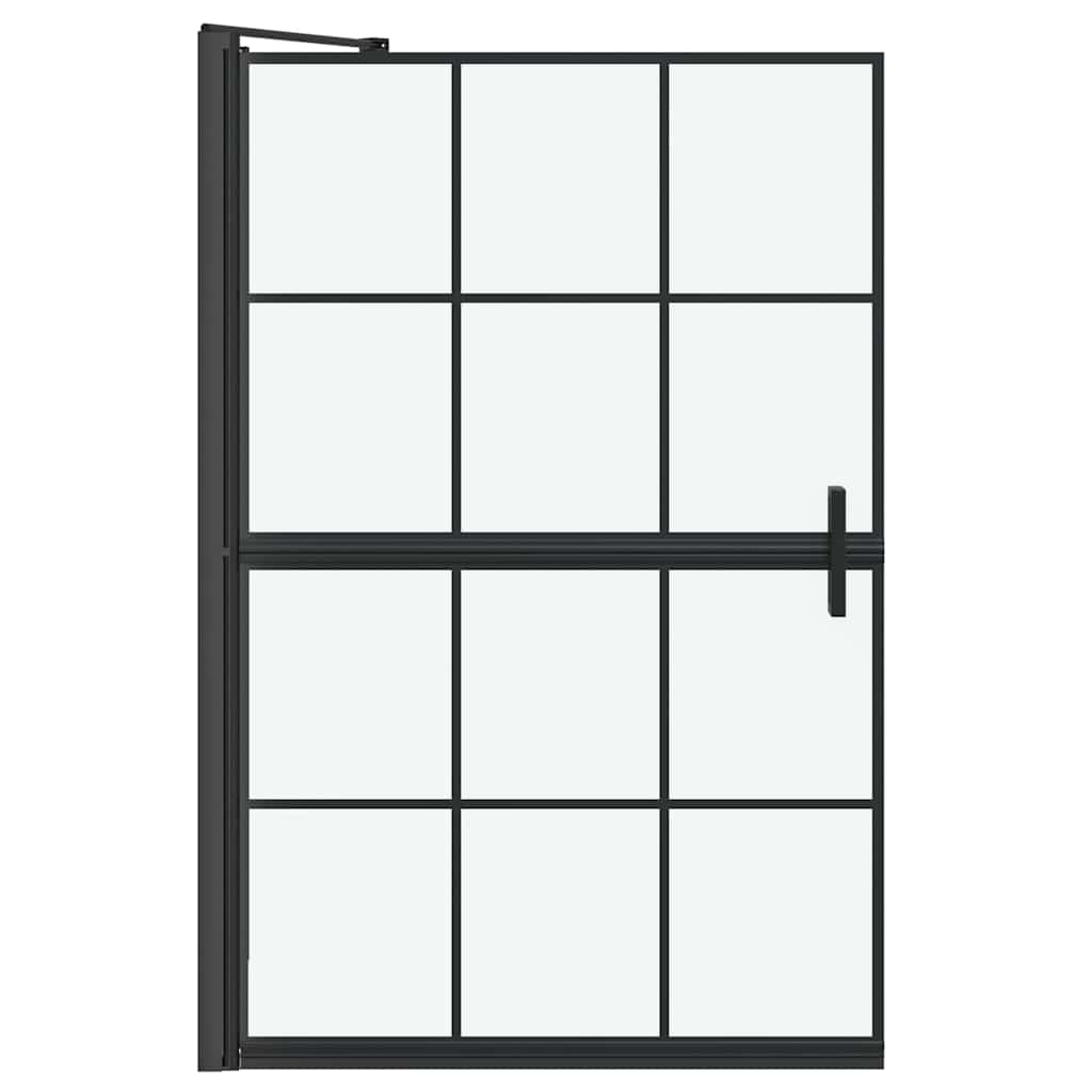 vidaXL Bad-Duschschirm Schwarz und Transparent 80 x 68 x 128 cm