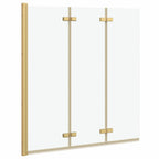 vidaXL Faltbare Duschtrennwand Gold 130 x 138 cm