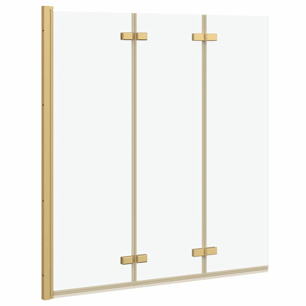 vidaXL Faltbare Duschtrennwand Gold 130 x 138 cm
