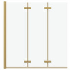 vidaXL Faltbare Duschtrennwand Gold 130 x 138 cm