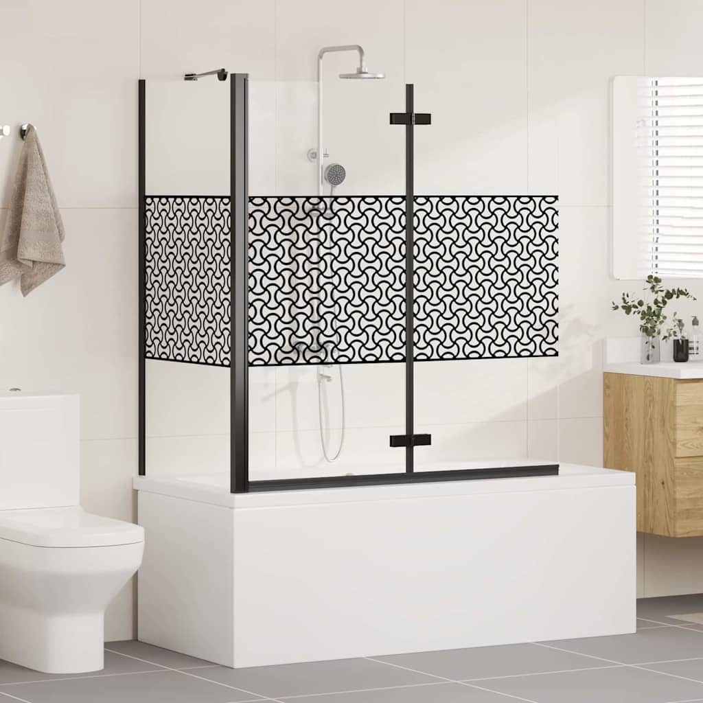 vidaXL Badabtrennung Geometrisch Schwarz 120 x 67 x 129 cm