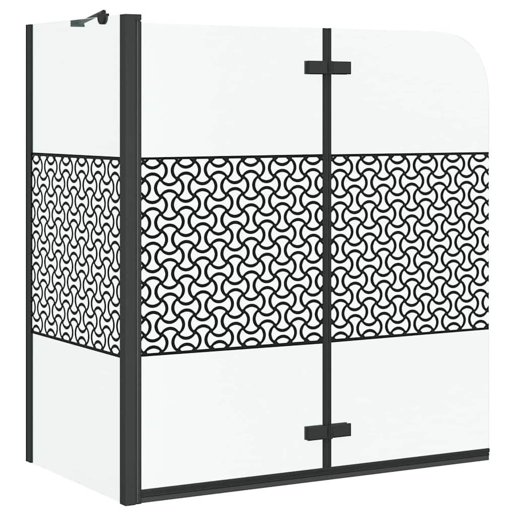 vidaXL Badabtrennung Geometrisch Schwarz 120 x 67 x 129 cm