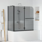 vidaXL Bi-Falt Duschumhausung Dunkel transparent 120 x 67 x 129 cm