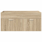 vidaXL Waschbeckenunterschrank mit Speicher Sonoma-Eiche Holzwerkstoff