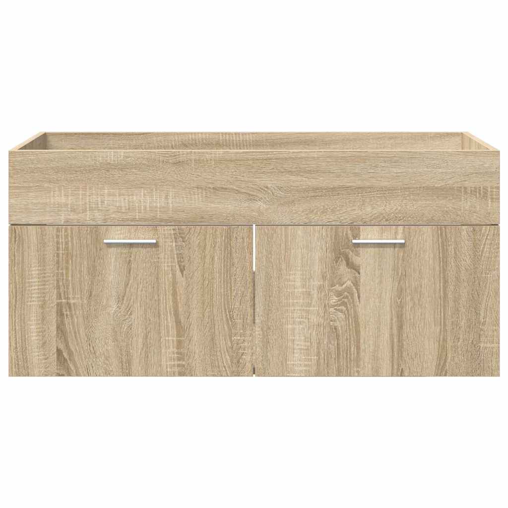 vidaXL Waschbeckenunterschrank mit Speicher Sonoma-Eiche Holzwerkstoff