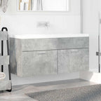 vidaXL Waschbeckenunterschrank mit Speicher Beton Grau Holzwerkstoff