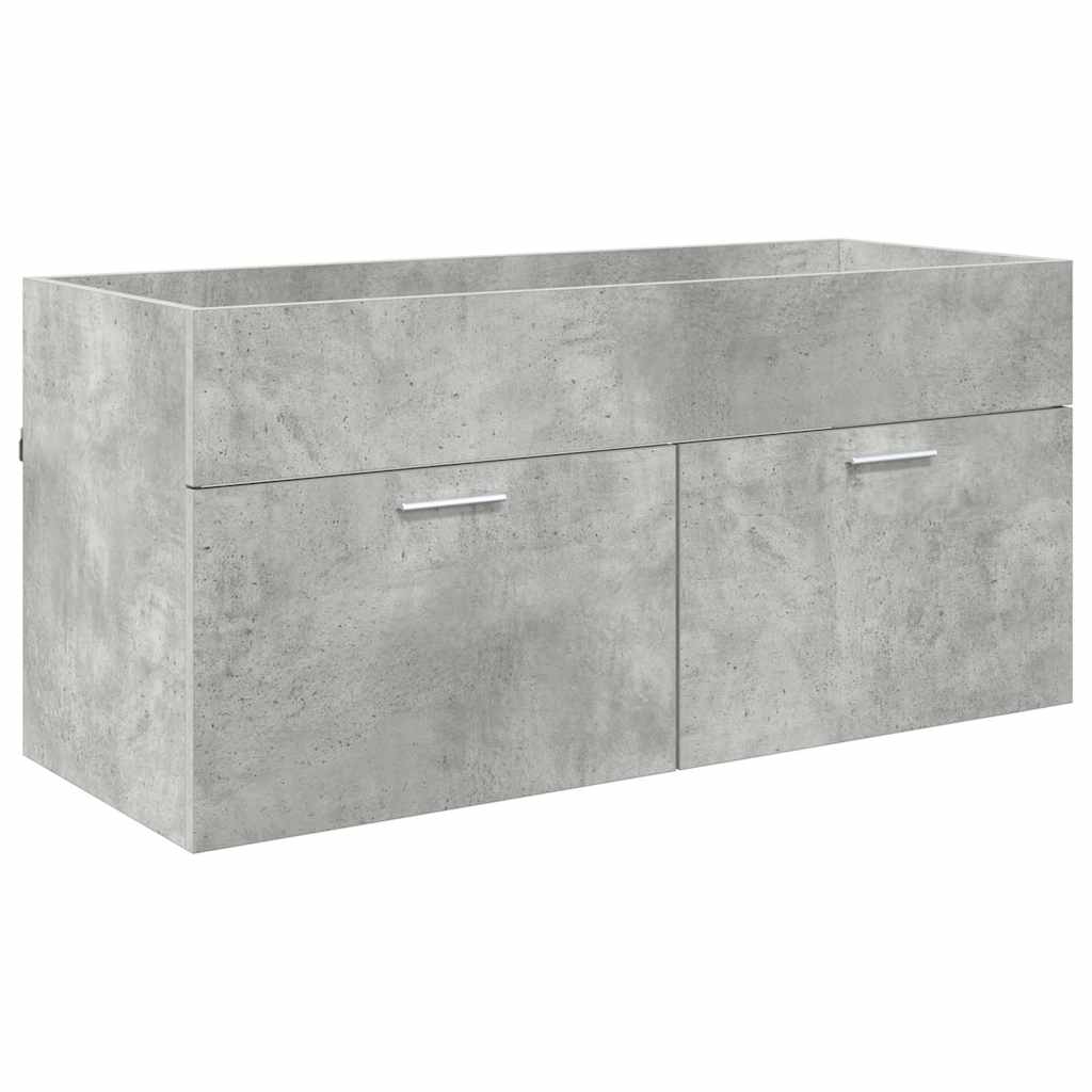 vidaXL Waschbeckenunterschrank mit Speicher Beton Grau Holzwerkstoff