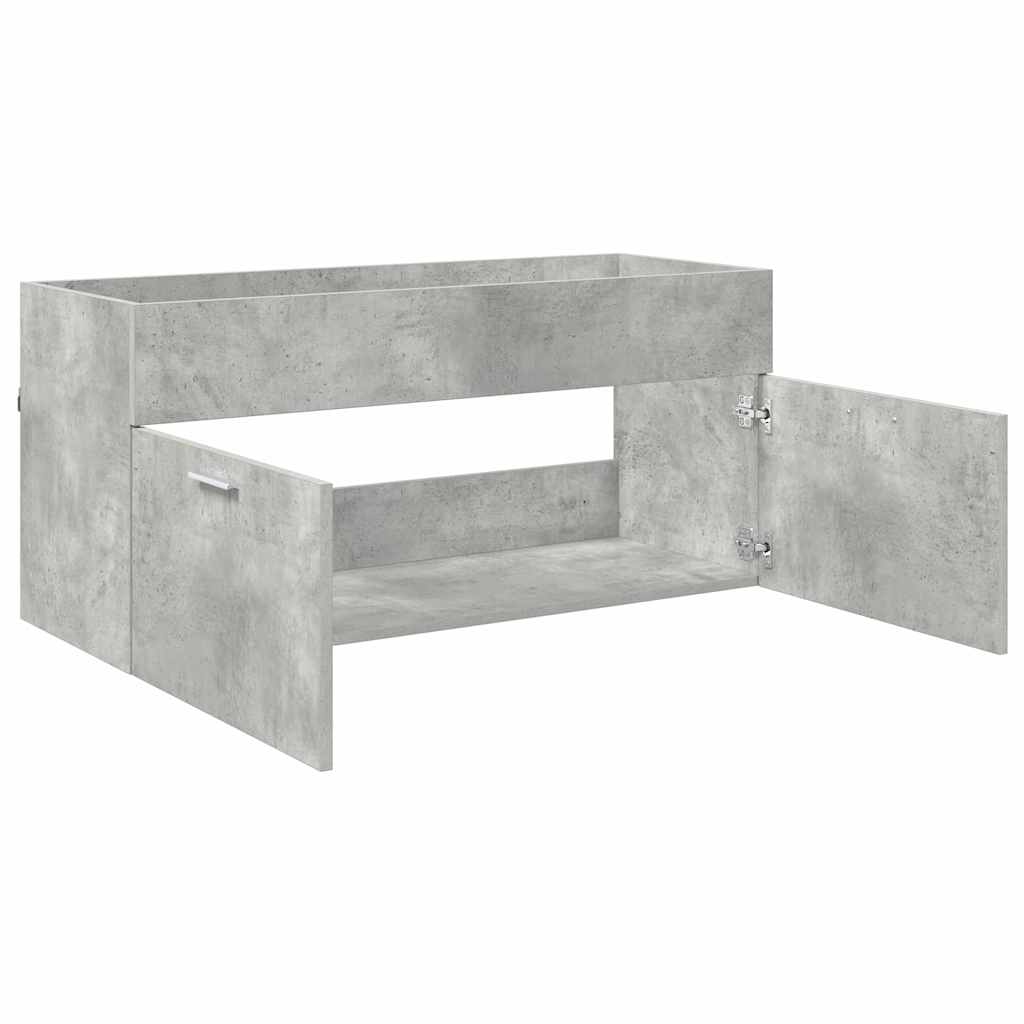 vidaXL Waschbeckenunterschrank mit Speicher Beton Grau Holzwerkstoff