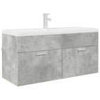 vidaXL Waschbeckenunterschrank mit Speicher Beton Grau Holzwerkstoff