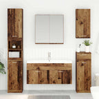 vidaXL Waschbeckenunterschrank mit Speicher Altholz Holzwerkstoff