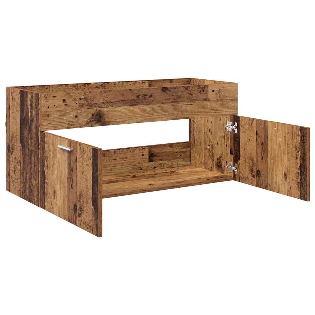 vidaXL Waschbeckenunterschrank mit Speicher Altholz Holzwerkstoff