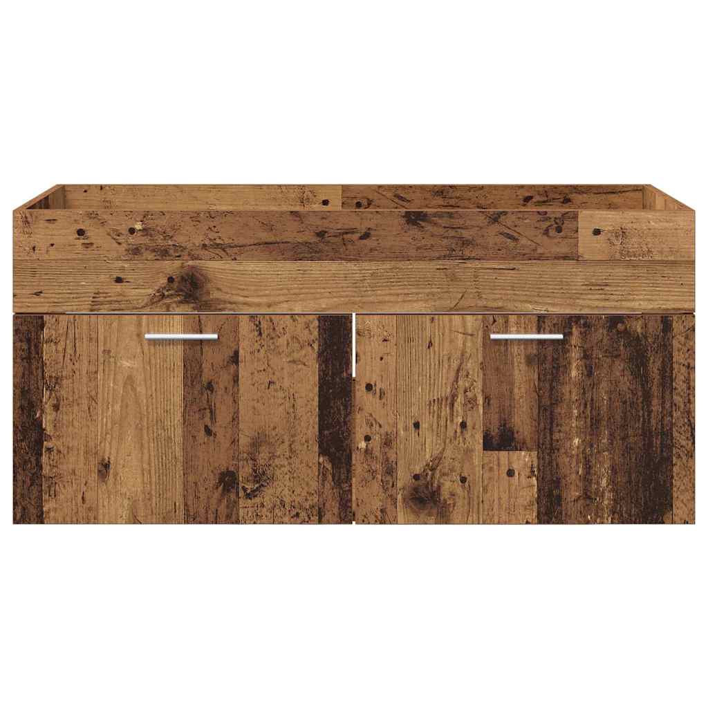 vidaXL Waschbeckenunterschrank mit Speicher Altholz Holzwerkstoff