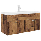 vidaXL Waschbeckenunterschrank mit Speicher Altholz Holzwerkstoff