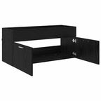 vidaXL Waschbeckenunterschrank Schwarz Eichen-Optik Holzwerkstoff
