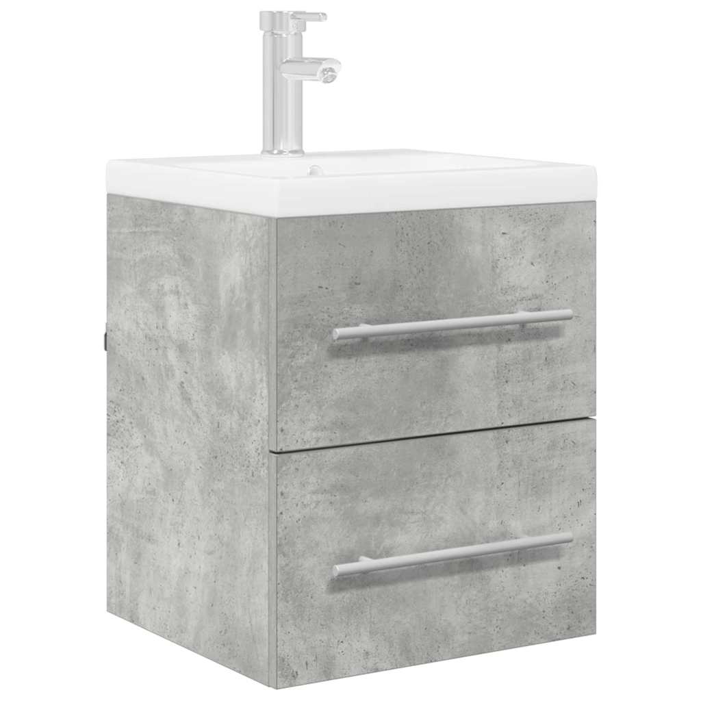 vidaXL Waschbeckenunterschrank Beton Grau 38,5 x 41 x 48 cm