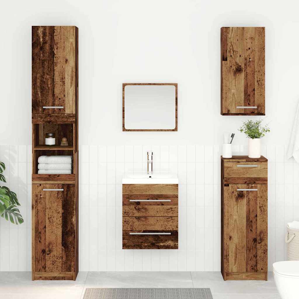 vidaXL Waschbeckenunterschrank Altholz 38,5 x 41 x 48 cm Holzwerkstoff