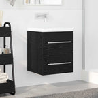 vidaXL Waschbeckenunterschrank Schwarz Eichen-Optik 38,5 x 41 x 48 cm
