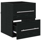 vidaXL Waschbeckenunterschrank Schwarz Eichen-Optik 38,5 x 41 x 48 cm