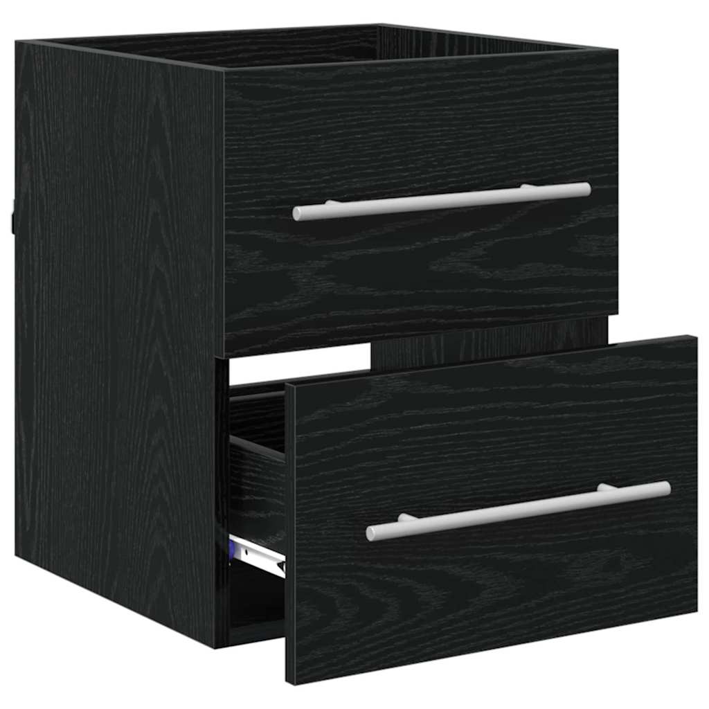vidaXL Waschbeckenunterschrank Schwarz Eichen-Optik 38,5 x 41 x 48 cm