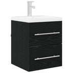 vidaXL Waschbeckenunterschrank Schwarz Eichen-Optik 38,5 x 41 x 48 cm
