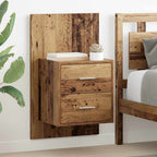 vidaXL Wandmontiertes Nachttischchen 2 pcs Altholz 48,5 x 32,5 x 80 cm