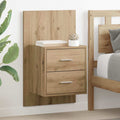 vidaXL Wandmontiertes Nachttischchen Wandmontiert 2 pcs Artisan-Eiche