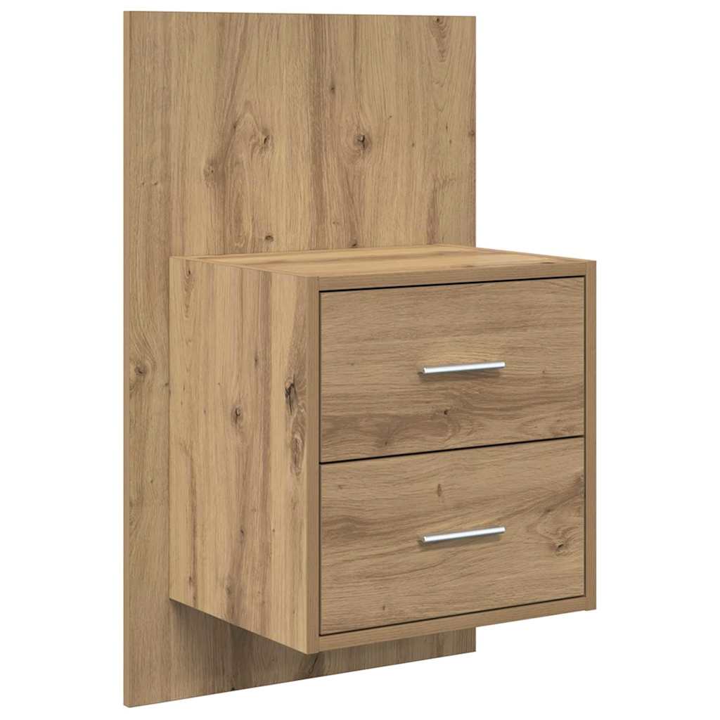 vidaXL Wandmontiertes Nachttischchen Wandmontiert 2 pcs Artisan-Eiche