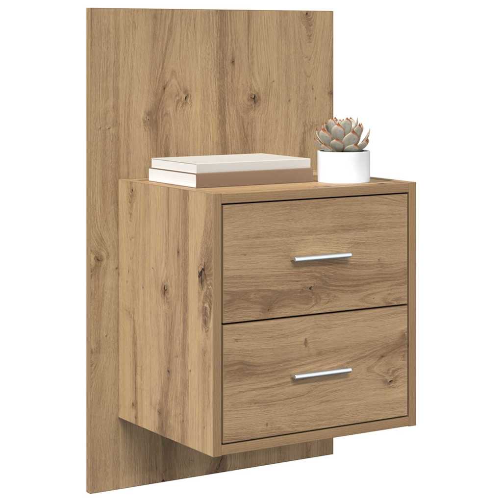 vidaXL Wandmontiertes Nachttischchen Wandmontiert 2 pcs Artisan-Eiche