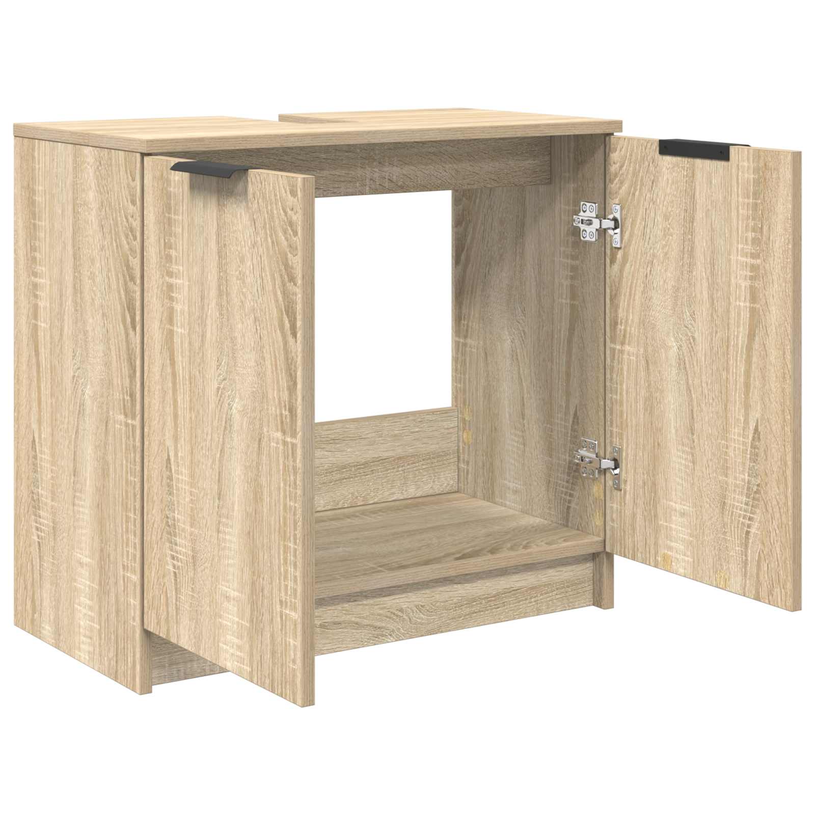 vidaXL Badezimmerschrank mit Speicher Sonoma-Eiche 64,5 x 33,5 x 59 cm