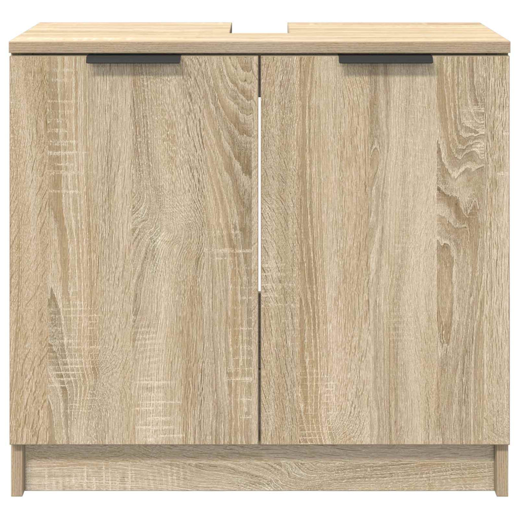 vidaXL Badezimmerschrank mit Speicher Sonoma-Eiche 64,5 x 33,5 x 59 cm