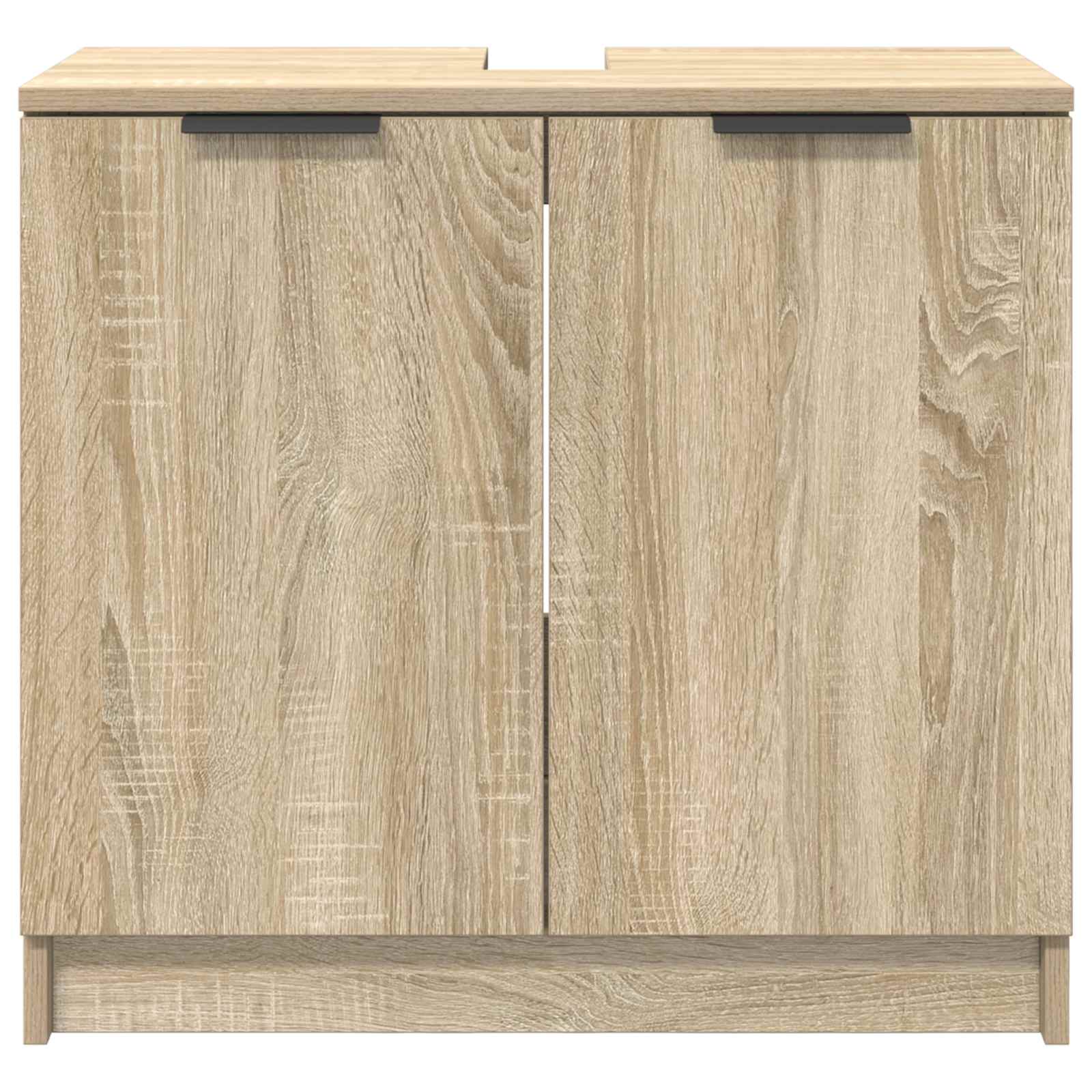 vidaXL Badezimmerschrank mit Speicher Sonoma-Eiche 64,5 x 33,5 x 59 cm