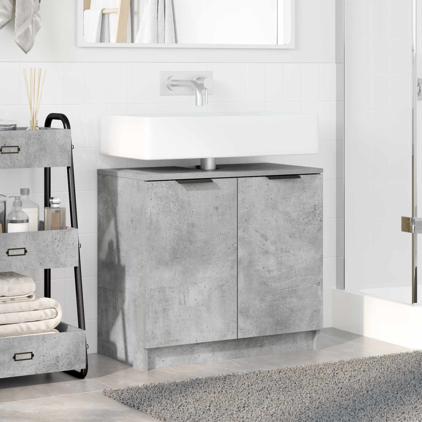 vidaXL Badezimmerschrank Beton Grau 64,5 x 33,5 x 59 cm Holzwerkstoff