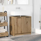 vidaXL Badezimmerschrank mit Tür Artisan-Eiche 64,5 x 33,5 x 59 cm