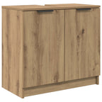 vidaXL Badezimmerschrank mit Tür Artisan-Eiche 64,5 x 33,5 x 59 cm