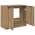 vidaXL Badezimmerschrank mit Tür Artisan-Eiche 64,5 x 33,5 x 59 cm
