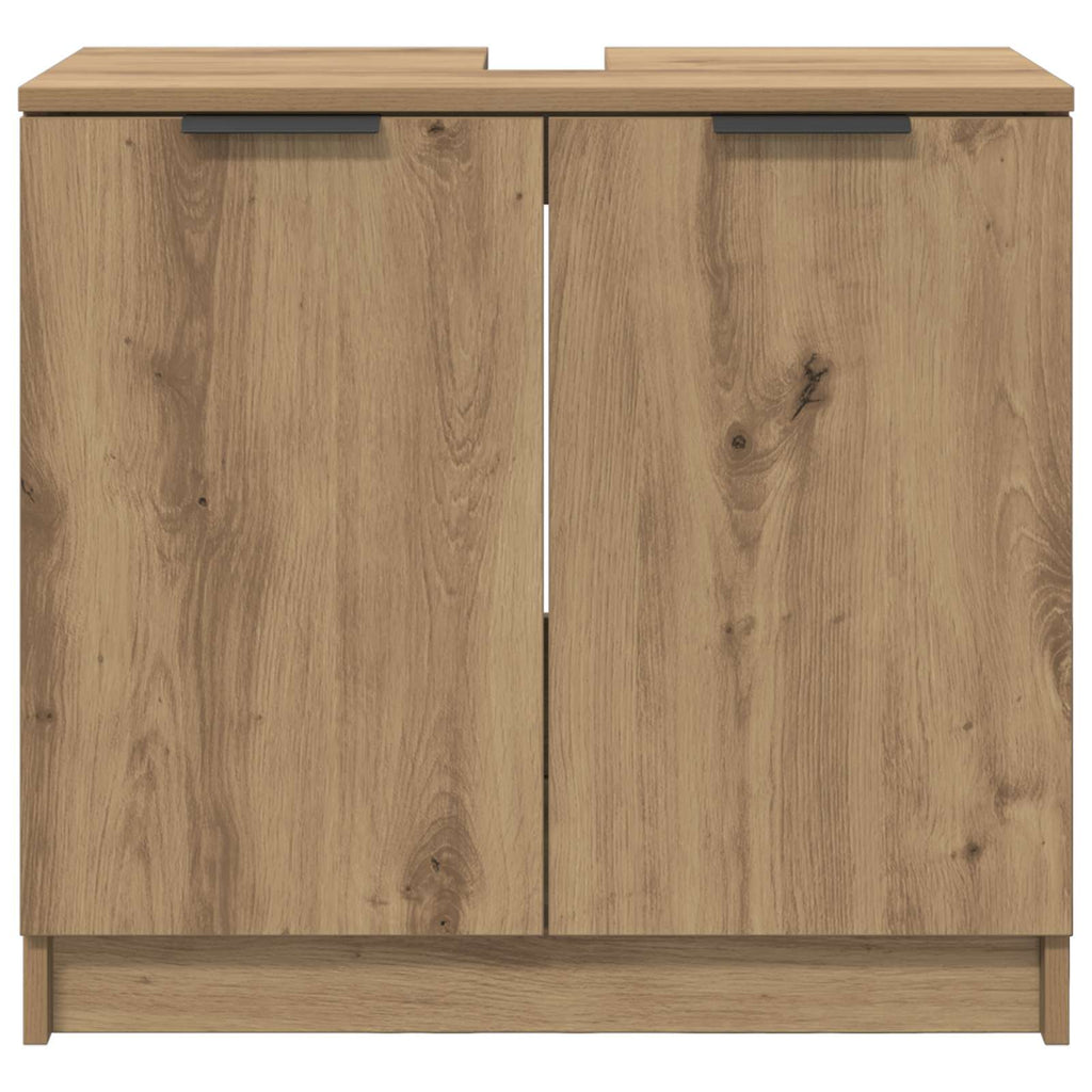 vidaXL Badezimmerschrank mit Tür Artisan-Eiche 64,5 x 33,5 x 59 cm