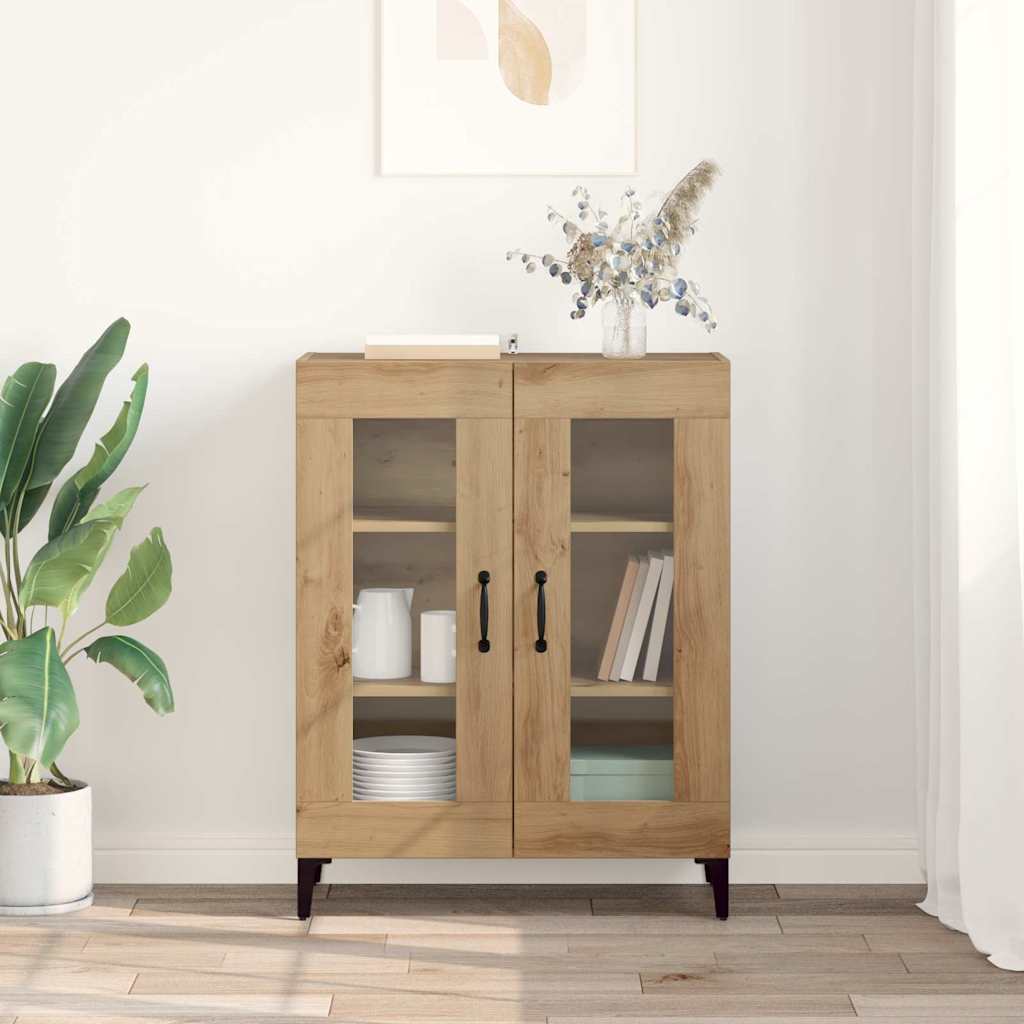 vidaXL Sideboard Artisan-Eiche 69,5 x 34 x 90 cm Verbundholz und Eisen