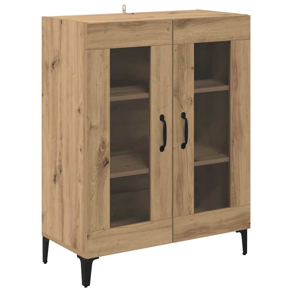 vidaXL Sideboard Artisan-Eiche 69,5 x 34 x 90 cm Verbundholz und Eisen